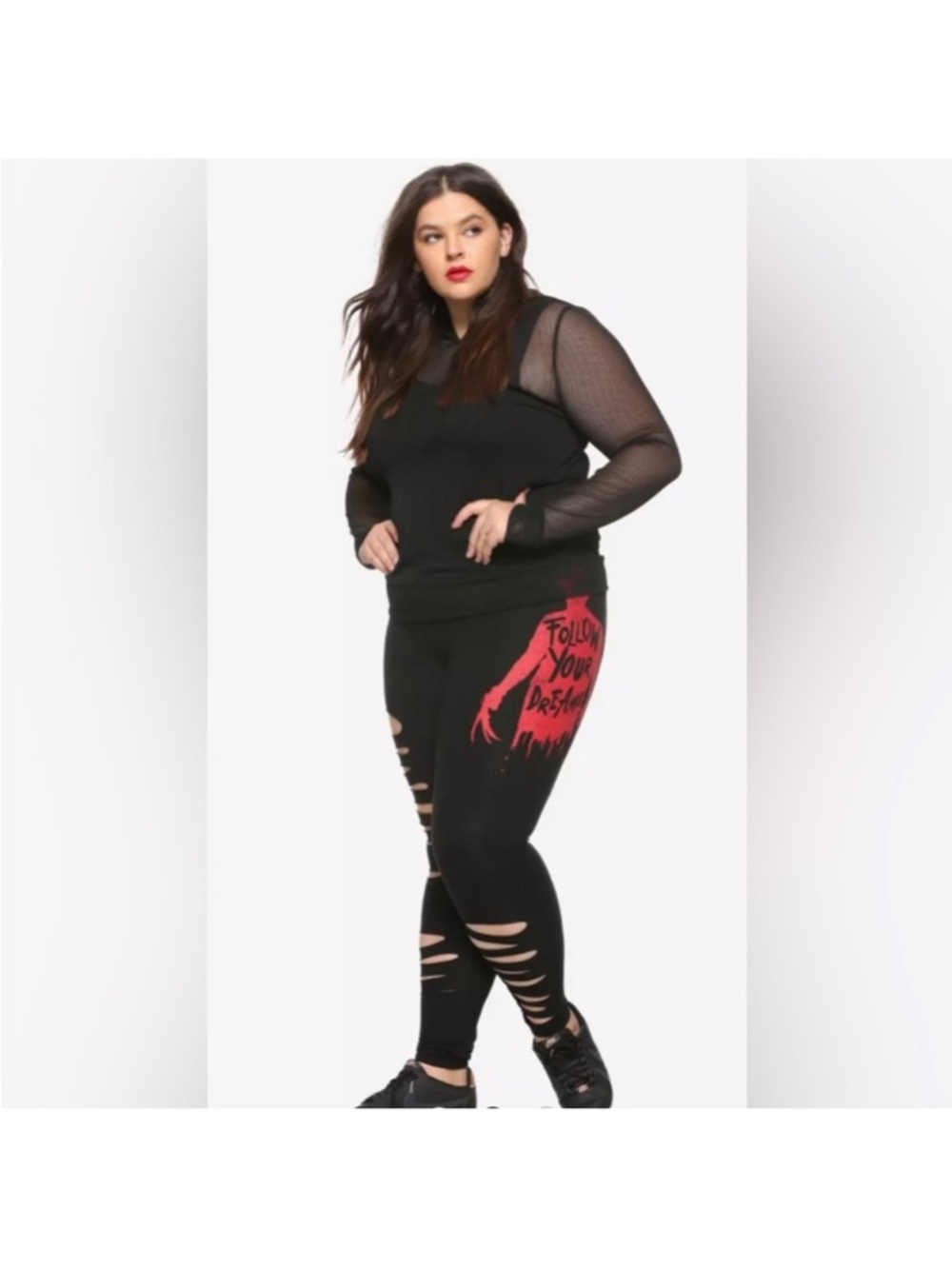 A Nightmare On Elm Street Follow Your Dreams Freddy slashed Leggings Plus 3x